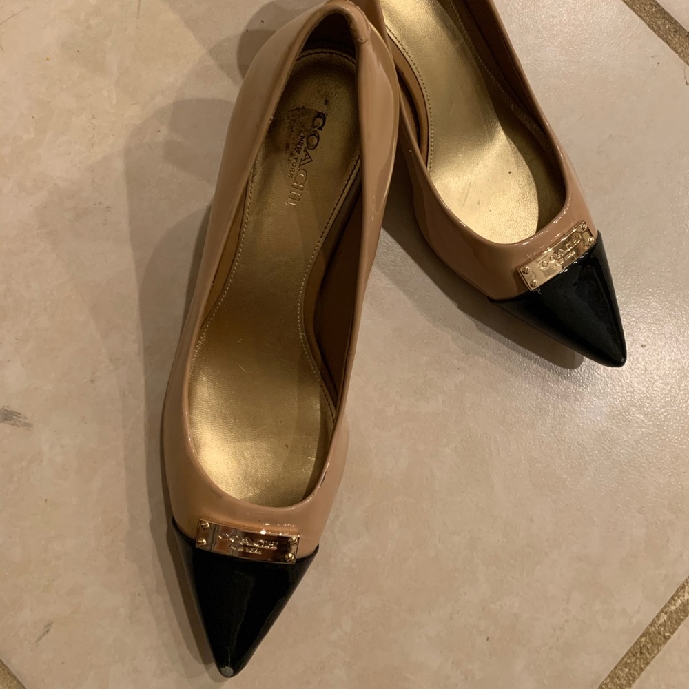 Coach Nude and Black Heels
